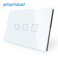 Interrupteur intelligent mural tactile Wi-Fi Smartdust US avec panneau en verre, contrôle vocal Alexa Google Home Tuya EWelink, variateur de lumière intelligent pour l'Australie