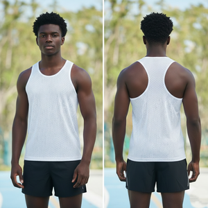 Lightweight Knitted Casual Mesh Marathon Running <b>Singlet</b> Quick Dry Breathable Athletic Wear - Product Image 2