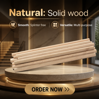 Tiges en bois de hêtre naturel de haute qualité, lisses et rondes, pour le travail du bois, la construction de maquettes et les commandes en gros personnalisées