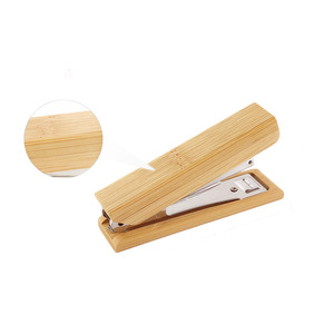 Bamboo Staple-Free Stapler Mini Wooden 100 <b>Stitches</b> Office Study Binding Tool Business <b>Gift</b> - Product Image 2