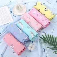 Couverture d'emmaillotage en gaze six couches imprimée en coton de bambou, motif pingouin fin, pour bébé, couverture climatisée pour nouveau-né