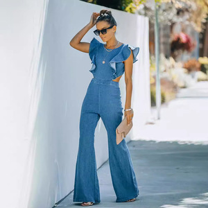 2024 Conjunto de Bikini <span class=keywords><strong>vaquero</strong></span> personalizado para <span class=keywords><strong>mujer</strong></span> con pantalones vaqueros cortos y sujetador Conjunto de bikini de realce <span class=keywords><strong>vaquero</strong></span> - Product Image 2