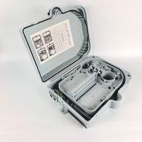 Kotak Terminal Fiber Optik FTTH 24 Core ABS Tahan Air untuk Dinding dengan Adaptor SC Simplex 4 Lubang Kabel