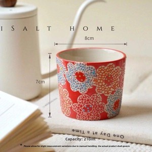 Taza de Café y Té de Boca Ancha <span class=keywords><strong>con</strong></span> Relieve Pintado a Mano, Diseño de Azalea, Hecha a Mano, <span class=keywords><strong>con</strong></span> Platillo, Decoración Creativa para el Hogar - Product Image 6