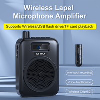 Amplificateur sans fil K1 MAX avec microphone cravate pour enseignants, guides touristiques, haut-parleur, amplificateur vocal portable