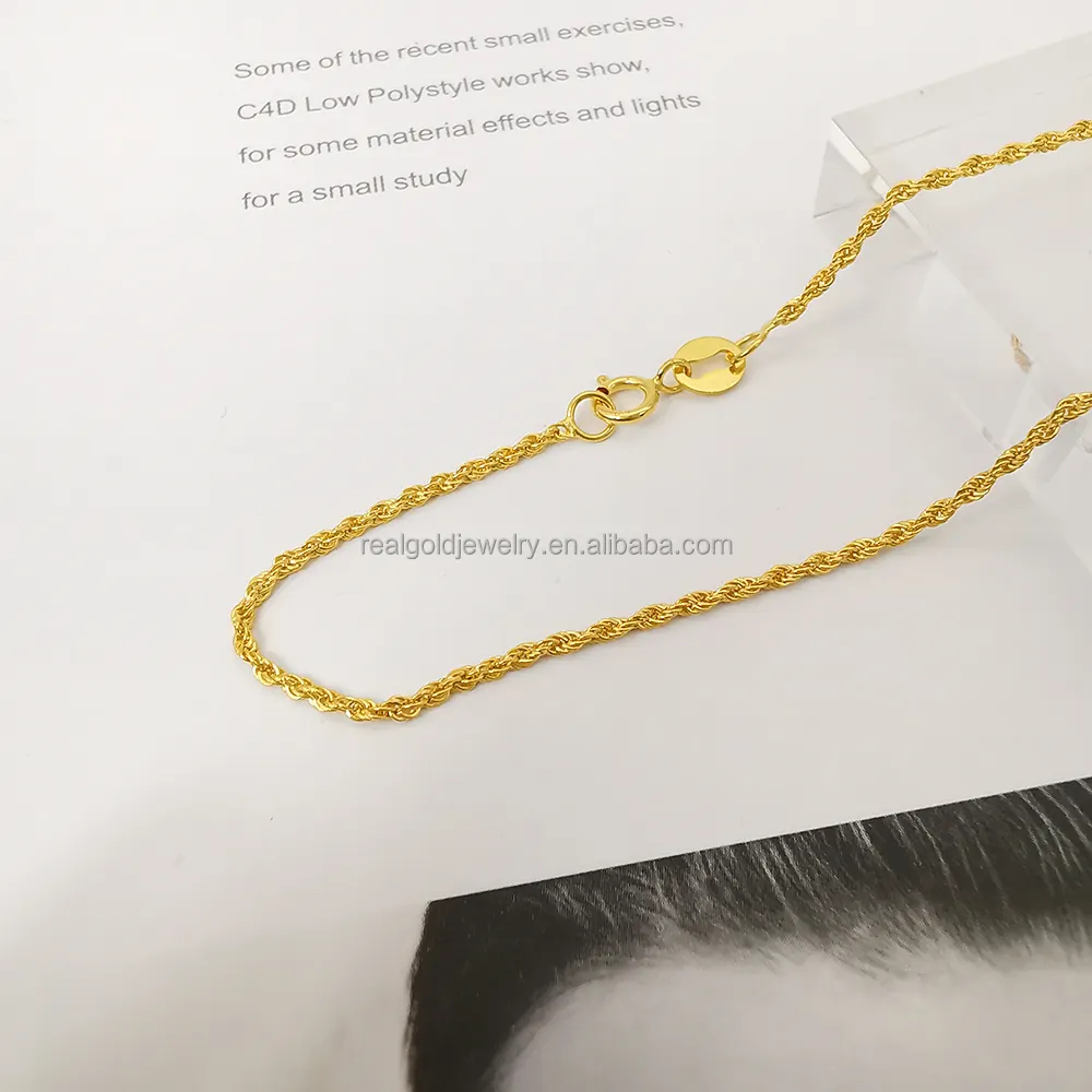 AU750 Fine Jewelry Halskette Kette 18 Karat Solid Gold Seil kette 1,2mm Dicke Custom Design Chinesische Goldkette
