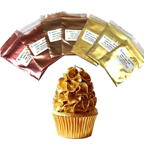 Sephcare เม็ดสีเมทัลลิกอาหารที่กินได้สำหรับเค้กและเครื่องดื่มช็อคโกแลต