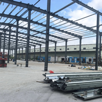 Structure en acier de conception de construction, entrepôt, cadre métallique industriel, bâtiment préfabriqué, bâtiment en acier léger