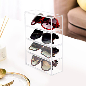 กล่องใส่แว่นกันแดดอะคริลิกใส4ลิ้นชักแบบทันสมัยผลิตตามสั่ง - Product Image 2