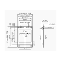 Modul Layar LCD IPS 1.3 Inci, Layar TFT SPI 240X240 ST7789 7P, 3.3V untuk Proyek DIY Arduino Raspberry Pi M130