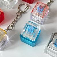 Porte-clés transparent en forme de touche de clavier, pendentif anti-stress à presser, breloque de sac à dos en plastique, couleur personnalisée