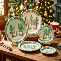 Assiettes jetables personnalisées de 8 pouces, imprimées, compostables, en papier, pour la fête de la Saint-Valentin