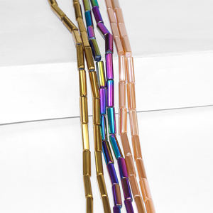 Cuentas de Cristal Checo en Tubo Rectangular Sólido de 5x20mm para Fabricación de Joyería, Tira Larga para Collares y Accesorios de Moda - Product Image 2