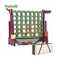 YumuQ Ensemble de jeu de jardin 3-en-1 géant en PE avec logo personnalisé, jeu de 4 en ligne et Connect 3, avec sac de transport et tissu en maille pour enfants et adultes