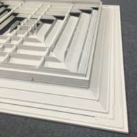 Diffuseur carré à 4 voies en aluminium pour ventilation de plafond HVAC, retour d'air