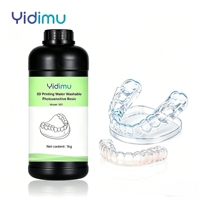 Resin YiDiMu Guangdong Factory yang Dapat Dicuci dengan Air 1kg, Fotopolimer UV Curing, Susut Rendah, Aplikasi Printer 3D, Kemasan Logo