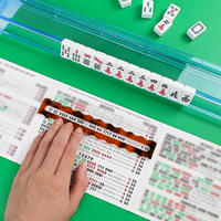 Lecteur de lignes de mahjong en écaille de tortue, lot de 4, détecteur de lignes en acrylique pour cartes de mahjong, accessoires essentiels pour le jeu de mahjong