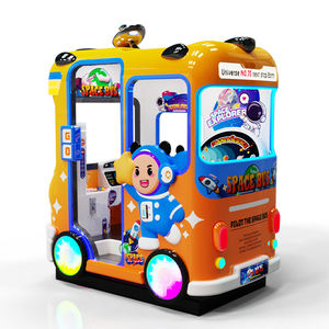 Bus scolaire spécial mignon enfant voitures jaunes et bleues <span class=keywords><strong>2</strong></span> écrans Kiddie Ride pour Arcade simulateur à jetons Machine de course Hot Gmae - Product Image 3