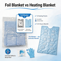 Couverture Thermique de Survie en Mylar Jetable, Couverture Chauffante d'Urgence pour Camping en Plein Air et Patients