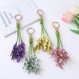 YY Cute Purple <b>Bag</b> <b>Charms</b> for Handbag PU Leather Flower <b>Bag</b> Accessory Keychain Lavender <b>Bag</b> <b>Charms</b> for Gifts - Product Image 1