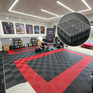 Heavy Duty Anti-Slip PP <b>Plastic</b> Interlocking Floor Tiles Car Wash Grate Modular Garage <b>Flooring</b> with Embossed Anti-Slip Surface - Product Image 5