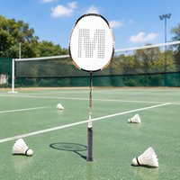 Raquette de badminton en aluminium monobloc sans joint avec manche en acier absorbant les chocs, fabriquée en matériau composite d'aluminium nano avancé