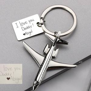 سلسلة مفاتيح على شكل طائرة من الفولاذ المقاوم للصدأ، قلادة طائرة مقاتلة ثلاثية الأبعاد، هدية طيران، نموذج B-017 صنع في الصين - Product Image 2