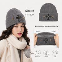 Bonnet unisexe en tricot croisé, style streetwear, en acrylique, pour l'hiver, pour hommes, femmes, couples, tendance, chaud, décontracté, à revers