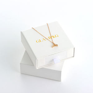 Custom Logo White Sliding Drawer Jewelry <b>Gift</b> <b>Box</b> Paper Packaging for Necklace Bracelet <b>Earrings</b> Ring Storage Display - Product Image 2