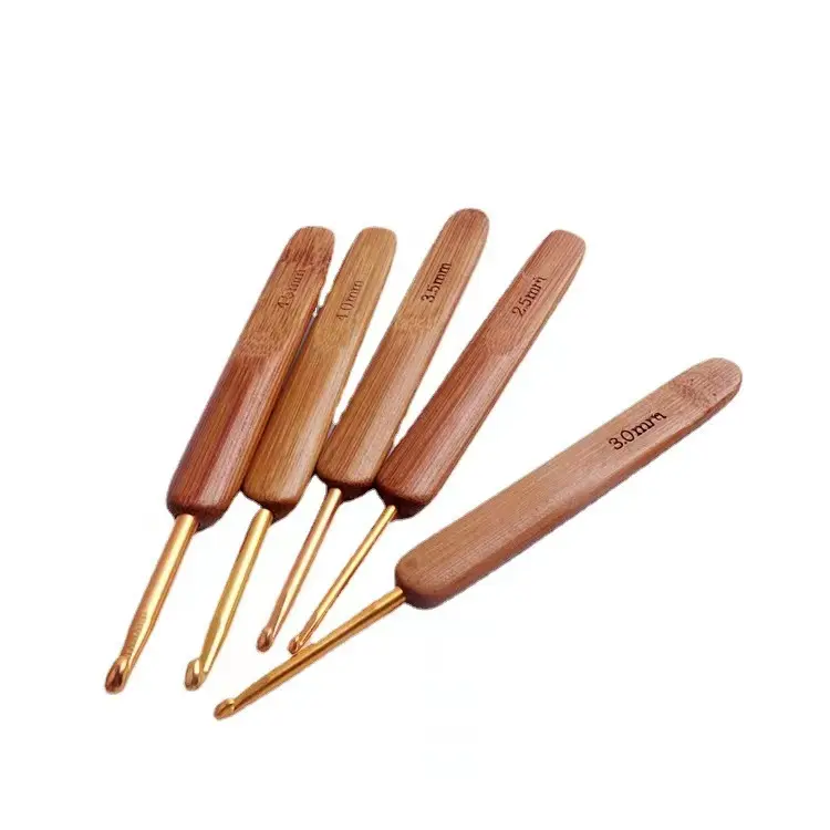 Набор вязальных спиц из бамбуковой ручки, 3,0-6,0 мм