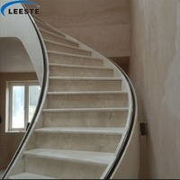 Escalier en marbre beige clair 1250x330x30mm, prix promotionnel direct usine Chine
