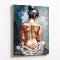 Peinture à l'huile peinte à la main sur toile, abstraite, femme nue vue de dos, art mural moderne, décoration de chambre, non encadrée, vente en gros