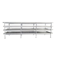Système de culture verticale en serre hydroponique extérieure avec tables à bac à eau en PVC surdimensionnées personnalisées, système de bancs roulants à flux et reflux
