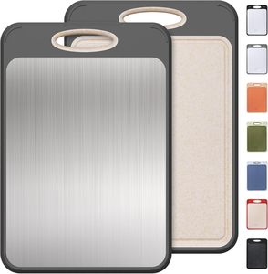 Nhà bếp hai mặt thớt thép không gỉ với rơm lúa mì nhựa thớt không độc hại thớt - Product Image 1