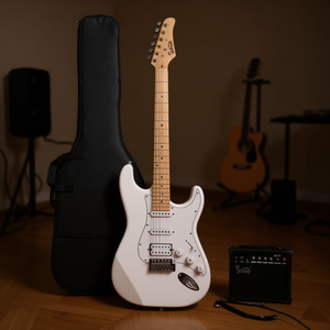 ชุดกีตาร์ไฟฟ้า Glarry พร้อมแอมป์ 20W กระเป๋า และสายสะพายสีขาว - Product Image 2