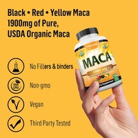 Maca-Wurzel-Kapseln 1900mg Gemischte Rote Schwarze Gelbe Maca 100% Rein Nicht-GVO Natürliche Libido- & Energie-Unterstützung für Männer & Frauen