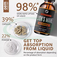 Extrait de champignon Ausreson OEM Gouttes liquides Supplément pour système immunitaire Brain Boost Lions Crinière Goutte de champignon