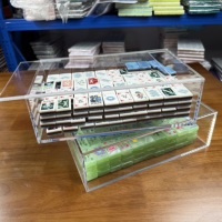 Boîte de rangement de luxe moderne en acrylique transparent pour Mahjong, style américain, pour 160 tuiles, durable et écologique