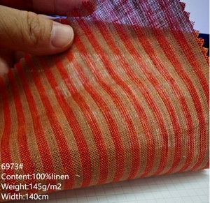Tissu d'ameublement respirant en lin 100 % tissé, teint en fil, à chevrons, rayé 4 mm, pour canapés, chemises, robes - Hommes et garçons - Product Image 4