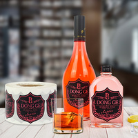 Etiquetas de Botella de Vino Personalizadas de Lujo en Vinilo Mate Negro con Lámina Dorada en Relieve 3D, Resistentes al Agua, para Vino Tinto, Cerveza y Licores