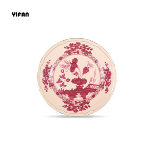 Offre Spéciale – Vaisselle de Luxe en Porcelaine Fine à Motifs Floraux, Assiettes de Dîner Colorées Rouge Brique pour Mariage - Product Image 6