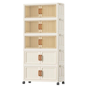 Henry çift kapı plastik katlanır saklama kutusu ev oturma odası için uygun çok katmanlı giysi ve oyuncak aperatif organizatör kabine - Product Image 5