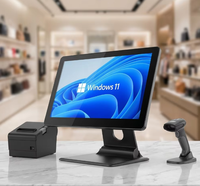 Terminal de point de vente pliable ultra-fin en alliage d'aluminium 15,6'' avec écran tactile capacitif pour Win/Android Google Play
