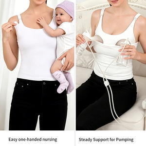 Canotta <span class=keywords><strong>per</strong></span> <span class=keywords><strong>Allattamento</strong></span> con Reggiseno Integrato, Camisole Premaman in Modal con Clip Staccabili, Strato Base Post-Parto <span class=keywords><strong>per</strong></span> Gravidanza - Product Image 2