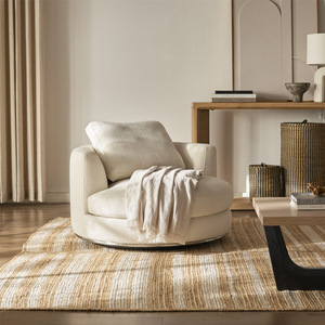Sofá individual giratorio Circular de estilo italiano, silla de ocio para sala de estar moderna de lujo, silla de rotación perezosa para dormitorio de diseñador - Product Image 1