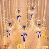 Ensemble de ballons Bobo lumineux LED avec bouquet de roses et lumières multicolores en PVC, boîte cadeau pour la Saint-Valentin et Noël