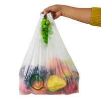 Sacs de courses en plastique personnalisés en PEHD imprimés en gros, type T-shirt