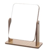 Espejo de tocador de madera moderno y sencillo para dormitorio de estudiantes o espejo de escritorio cuadrado de madera para influencers