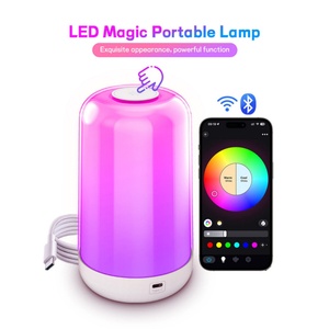 Hot Sales Modern Smart Mood <b>Light</b> RGB+CCT LED Plastic Table Lamp <b>Touch</b> App Control USB Dimmable Bedroom/Living Room/Bedside Use - Product Image 4
