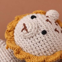 Peluches Lion Tricotées à la Main, Mascotte en Crochet Personnalisée, Cadeau Sur Mesure, Décoration d'Intérieur
